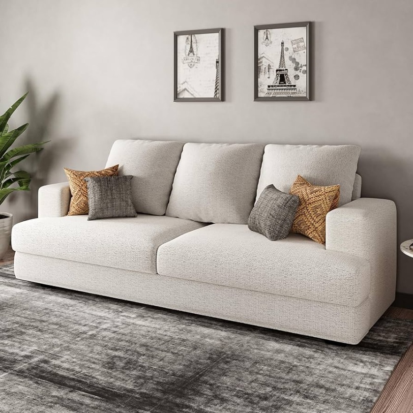 VanAcc Sofá, cómodo sofá de  plazas, sofá extra profundo de gran tamaño,  sofás contemporáneos de  pulgadas para sala de estar, dormitorio y  oficina
